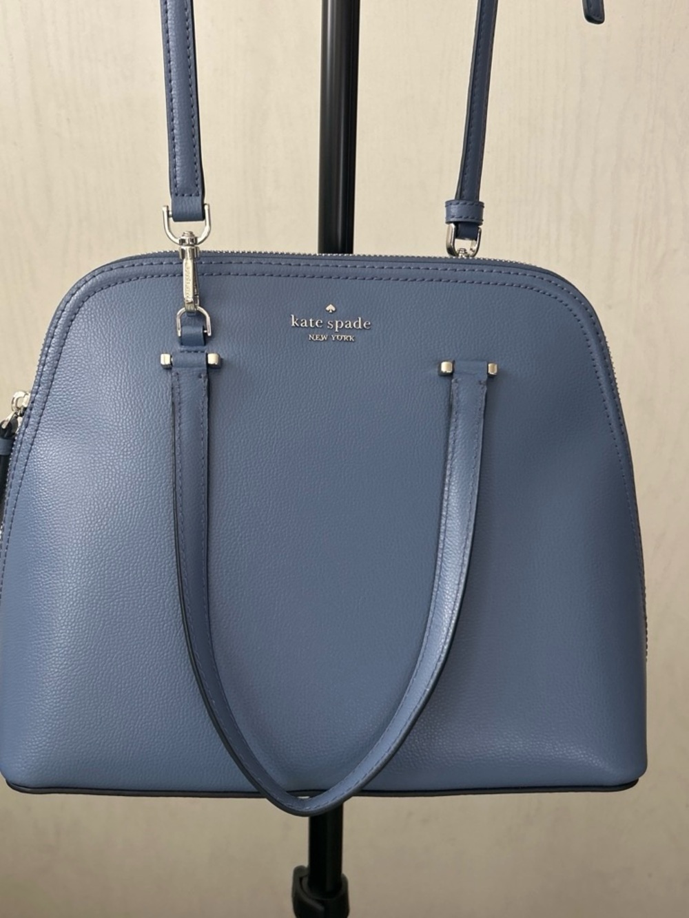 kate spade slate blue leather satchel - Picture 2 of 7